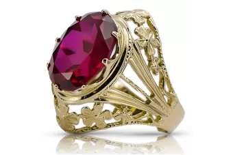 Vintage style Ring Ruby 8K κίτρινο χρυσό vrc031x-rb Art Deco